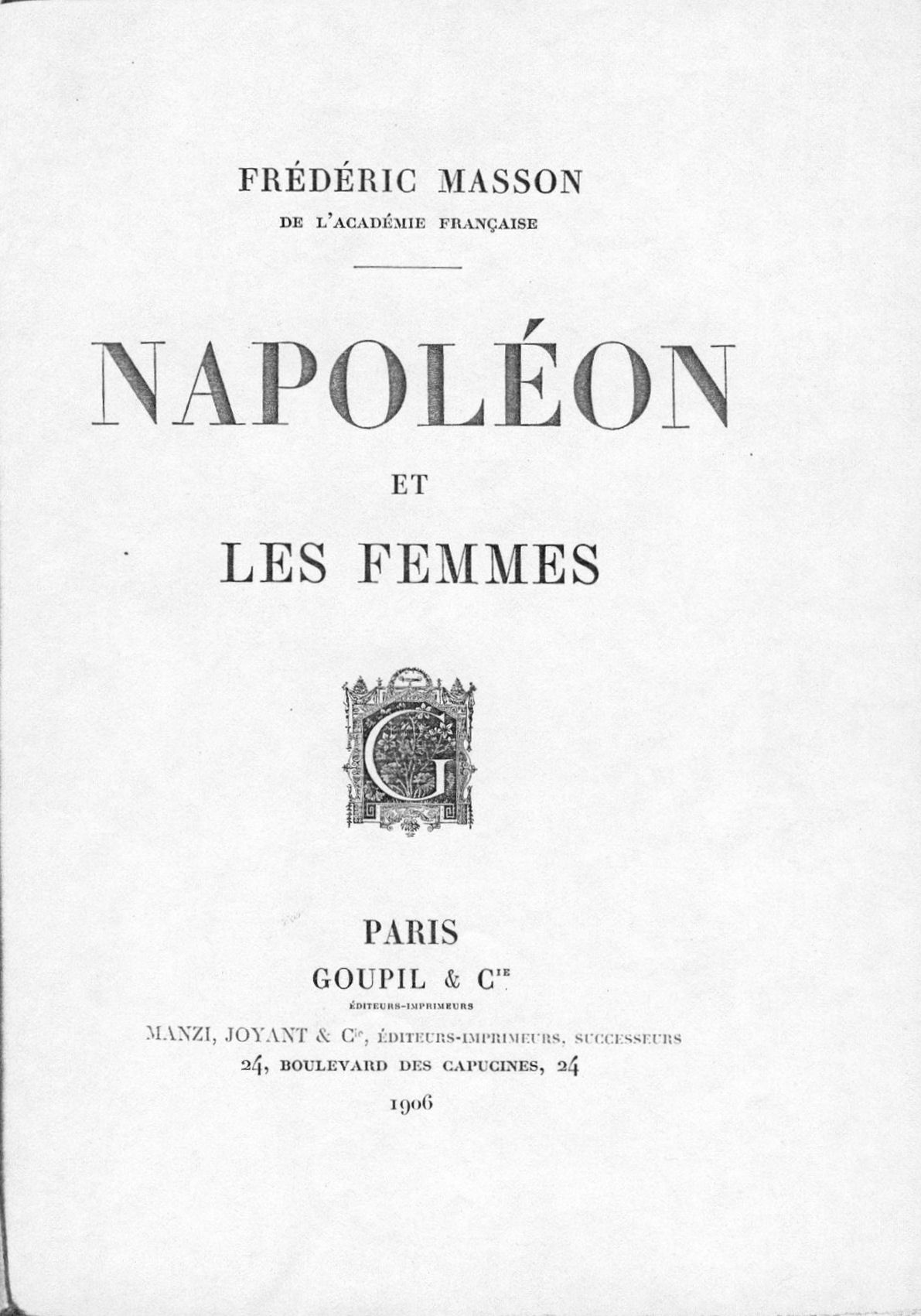 Napoléon et les femmes